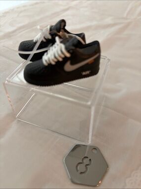 8, One Pair of Nike Black Mini Sneakers with White Nike Logo and Laces for Labub